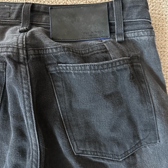 Two-tone grey denim Rag & Bone wide-leg jeans. Size 27 - Picture 3 of 5